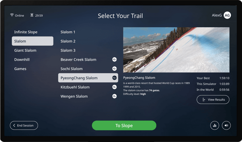 Ski & Snowboard Simulators - Example Product